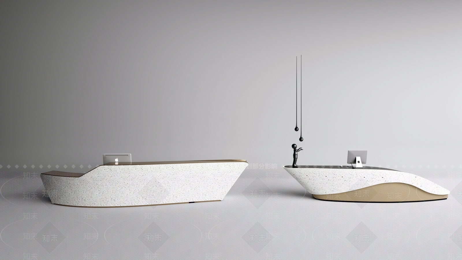 现代异形服务台SU模型下载【ID:1114180235】