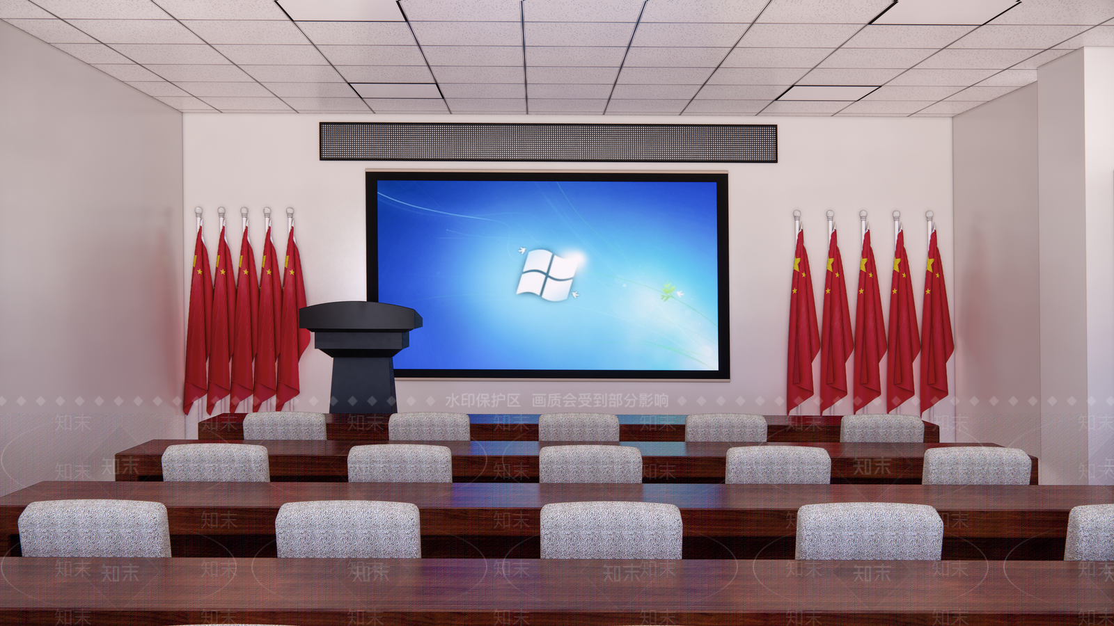 现代办事大厅SU模型下载【ID:1114184321】