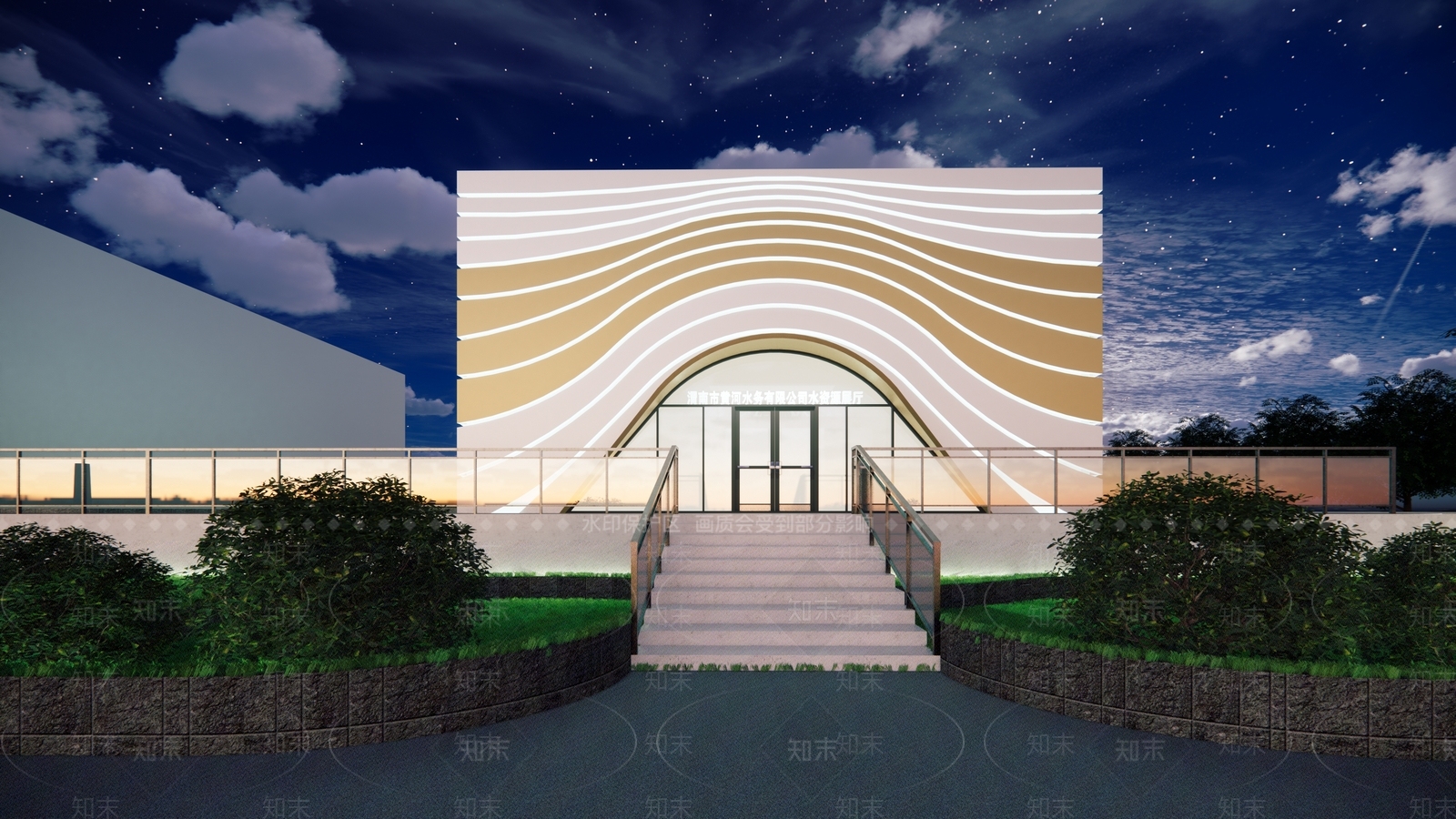 现代展厅建筑SU模型下载【ID:1114184485】