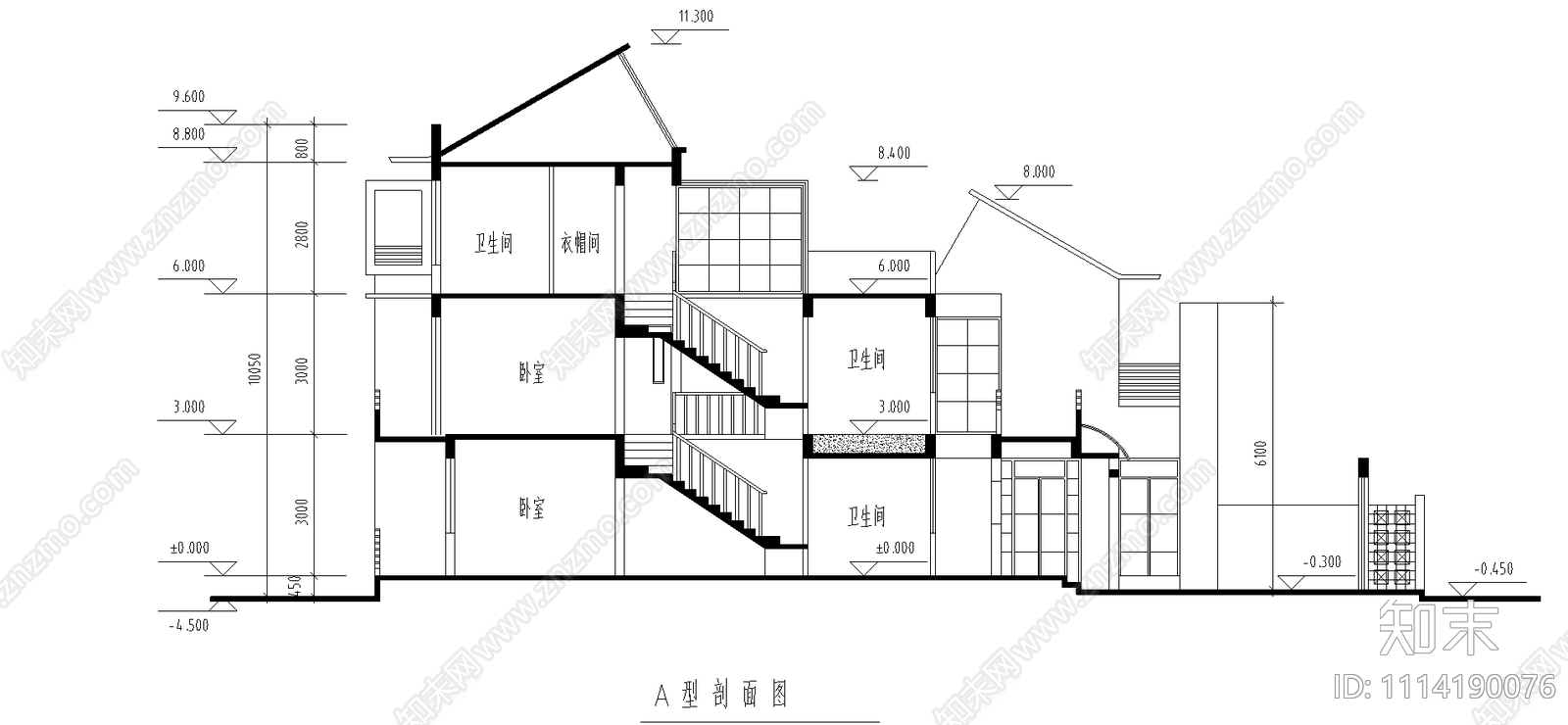 A型平立剖面图施工图下载【ID:1114190076】