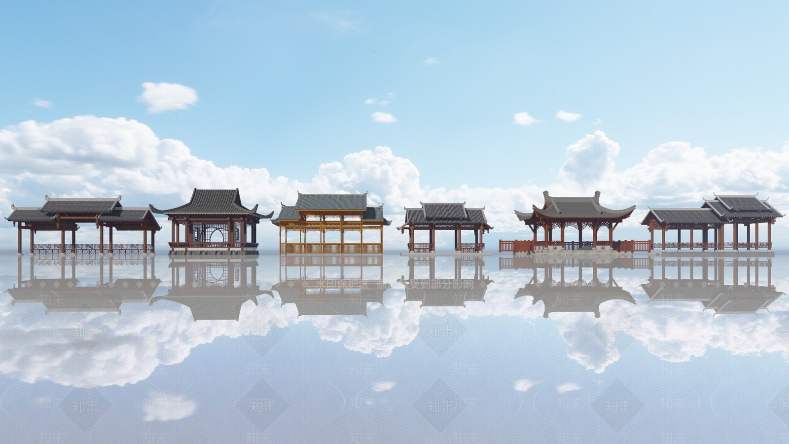 中式四角凉亭SU模型下载【ID:1114192360】