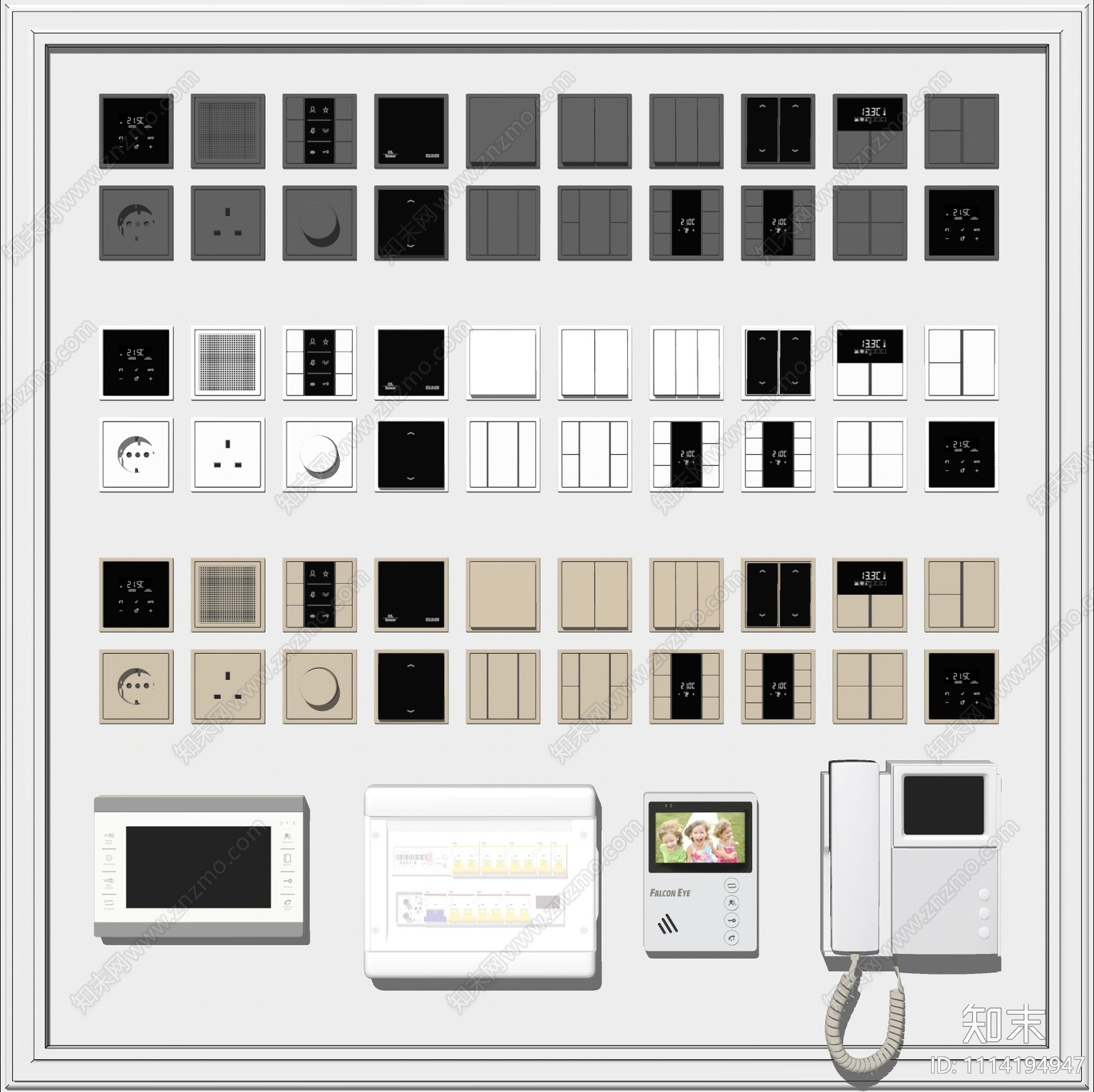 现代开关面板SU模型下载【ID:1114194947】