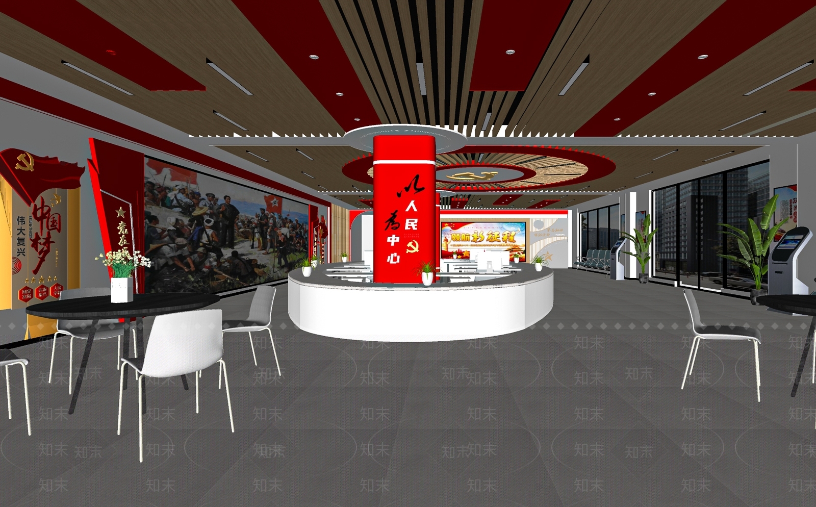 现代社区办事大厅SU模型下载【ID:1114194816】