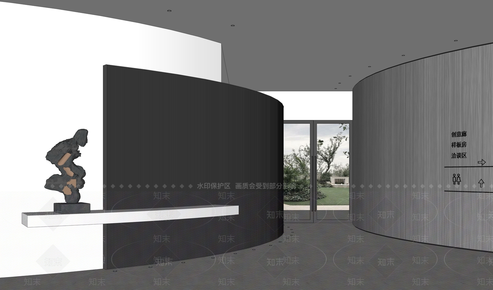 现代公司过道玄关SU模型下载【ID:1114211452】