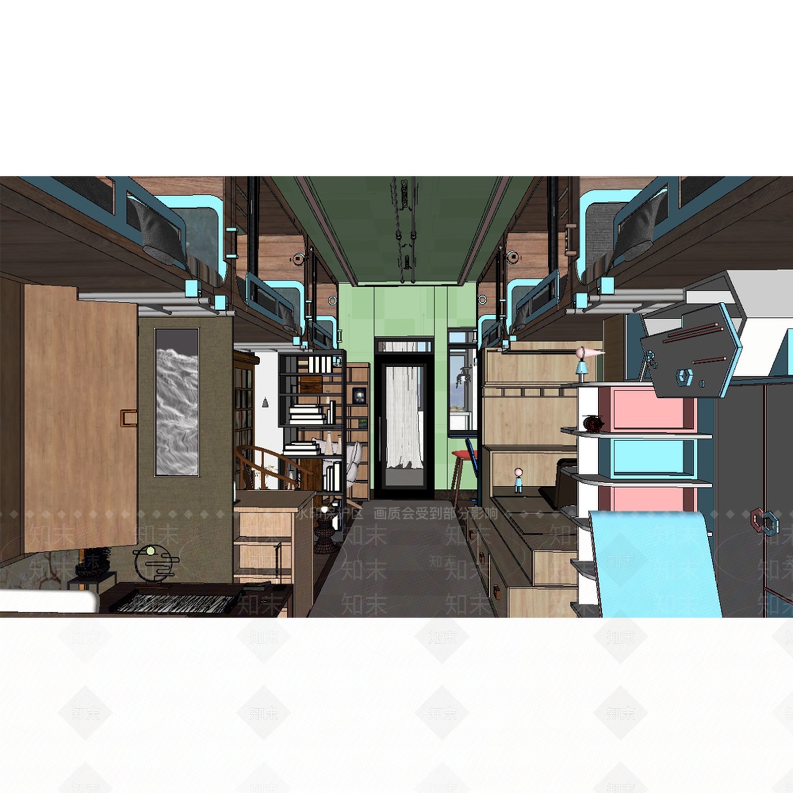 现代学校宿舍SU模型下载【ID:1114213084】