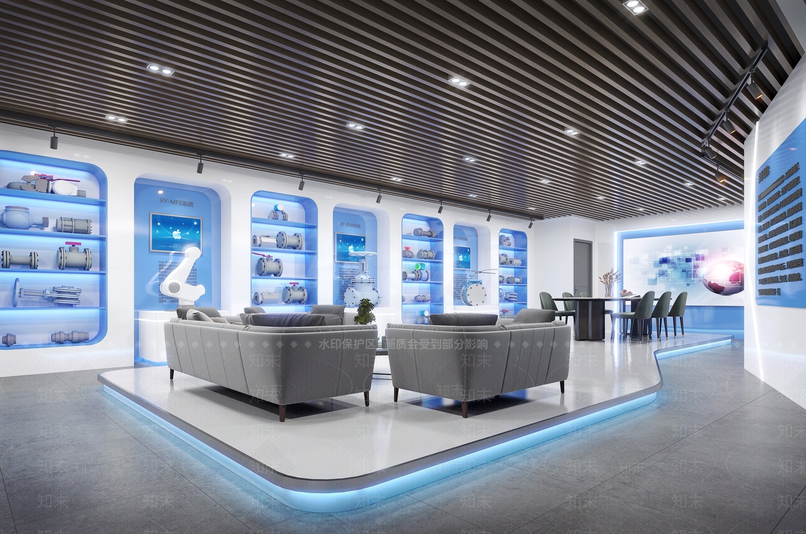 现代企业机械展厅3D模型下载【ID:1114216099】