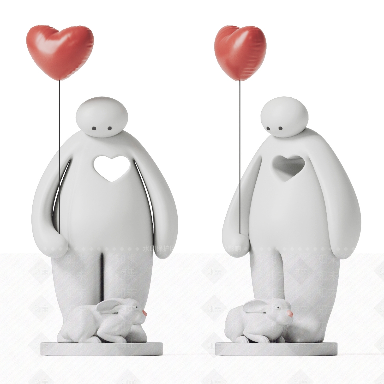 现代创意大白雕塑摆件SU模型下载【ID:1114216887】