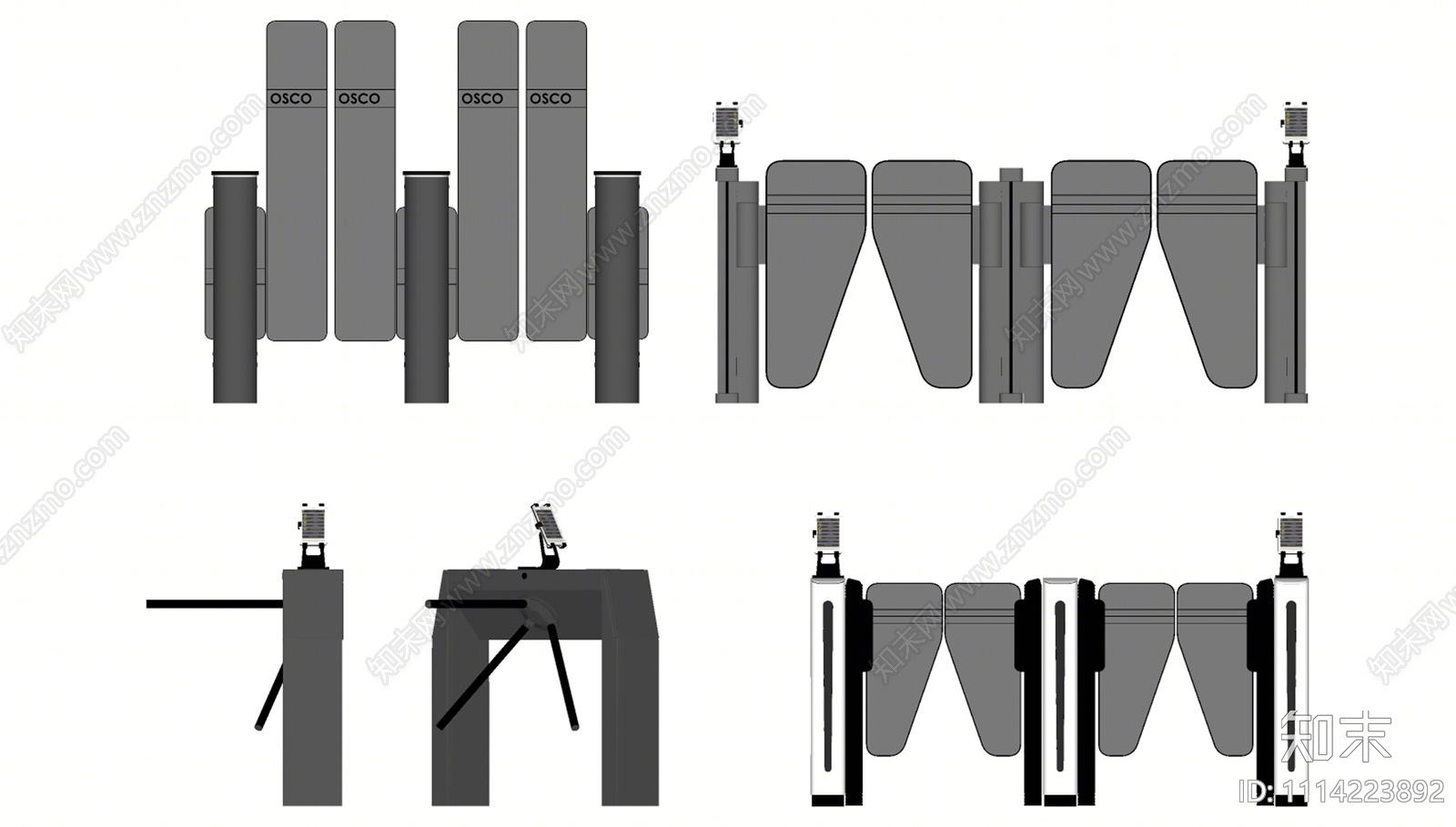 现代闸机安检门SU模型下载【ID:1114223892】