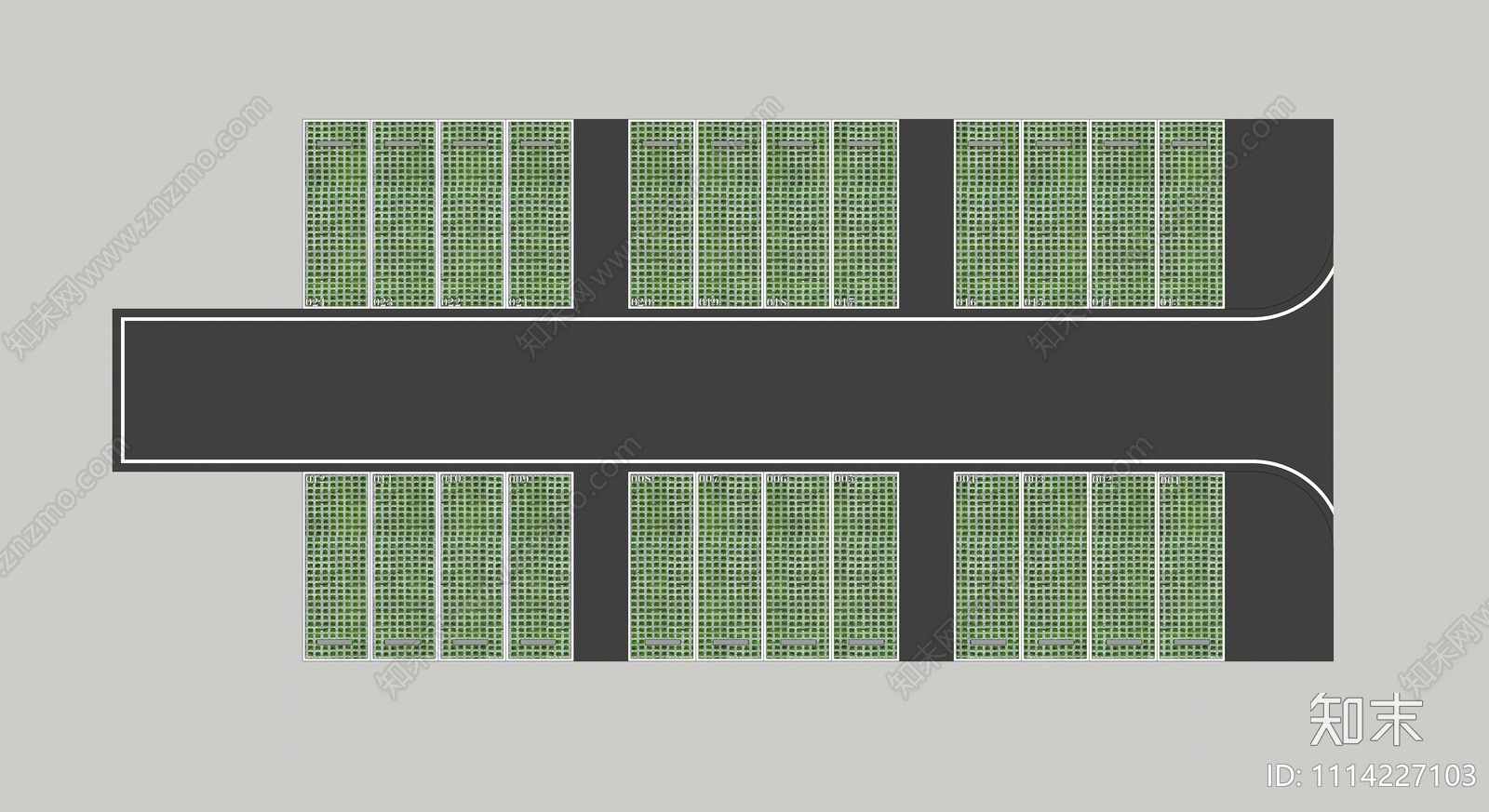 现代标准停车场SU模型下载【ID:1114227103】