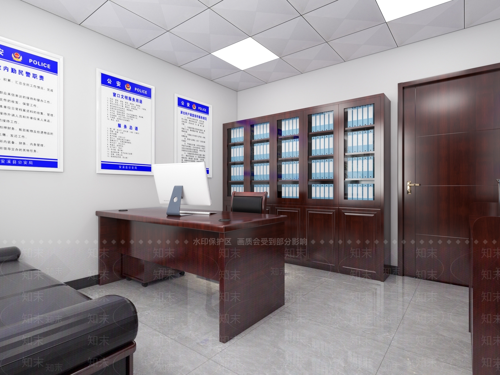现代公安局会议室3D模型下载【ID:1114232226】