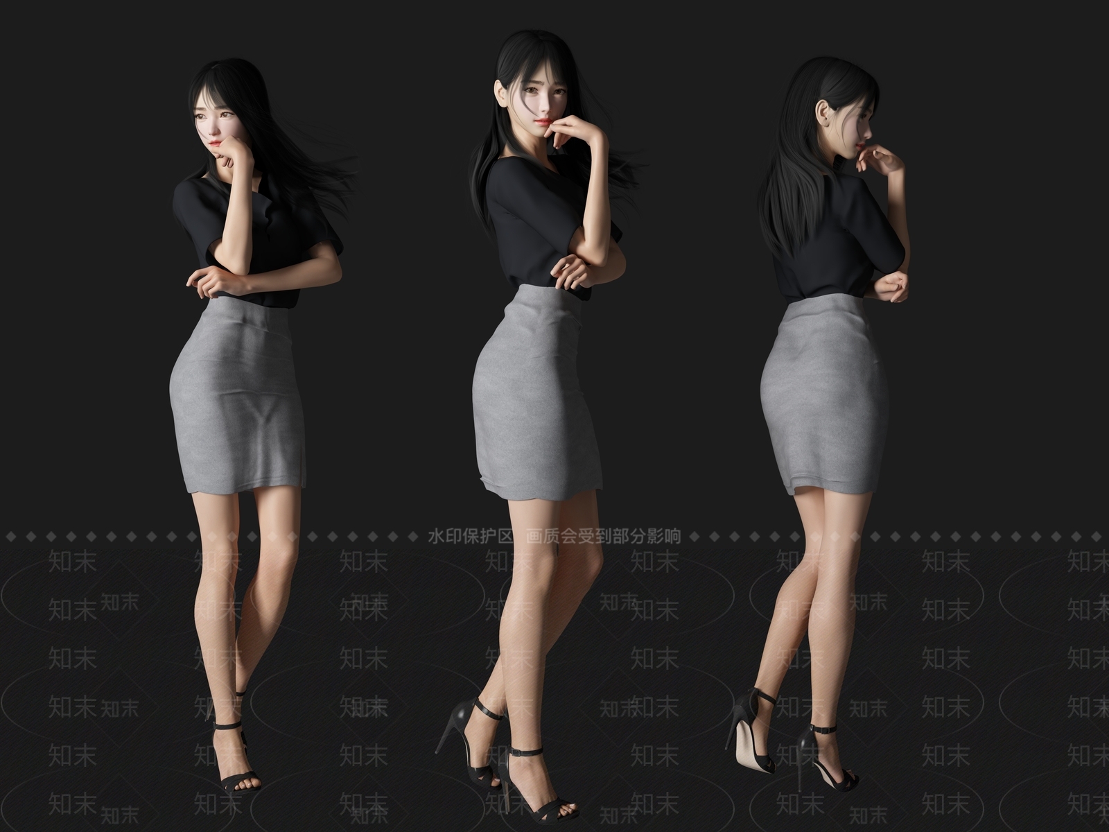 现代职场女人SU模型下载【ID:1114235725】