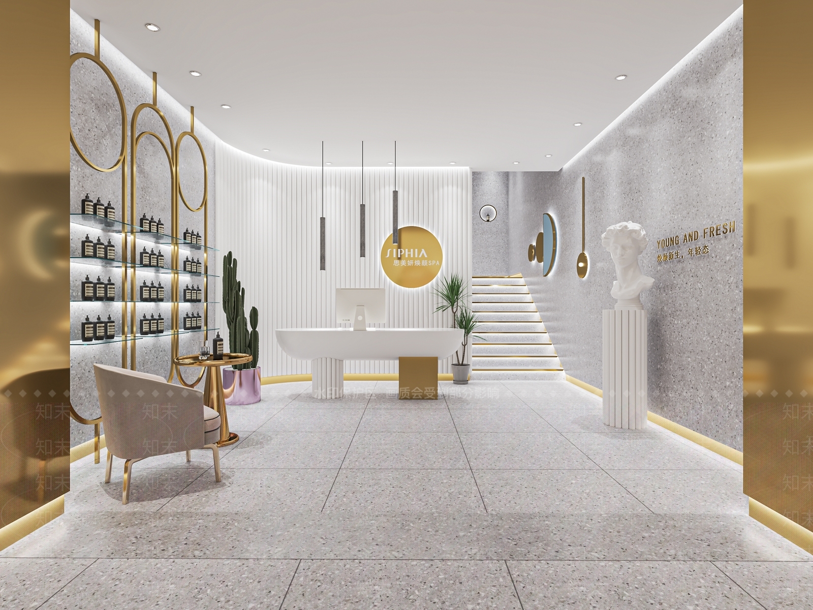 现代美容美甲美发店SU模型下载【ID:1114235927】