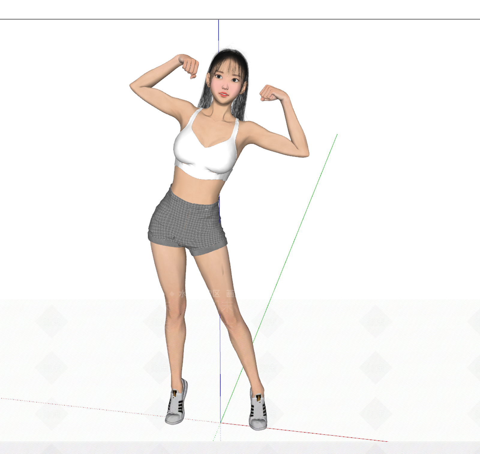 现代运动美女SU模型下载【ID:1114237136】