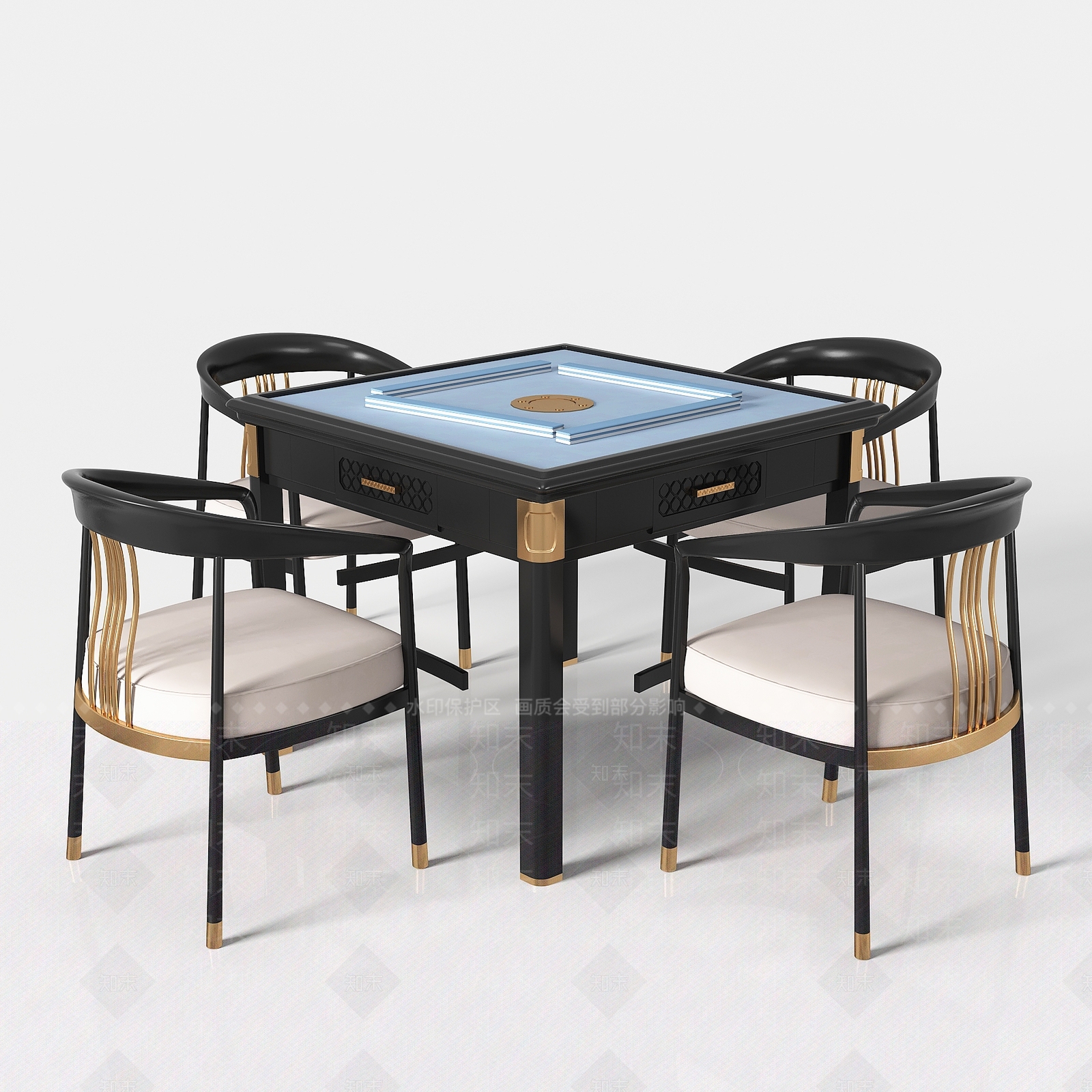 现代麻将桌3D模型下载【ID:1114238503】