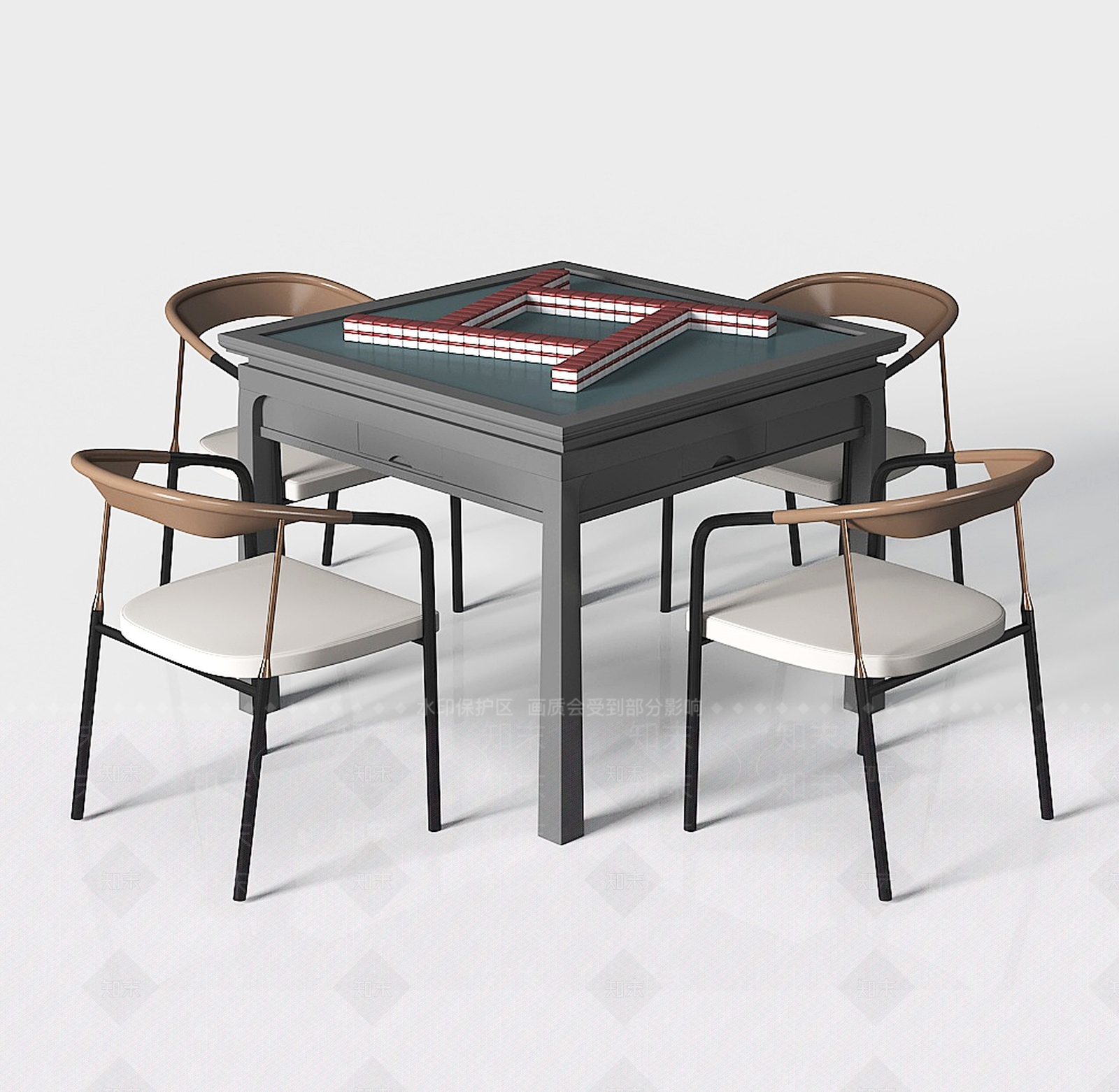现代麻将桌3D模型下载【ID:1114243723】