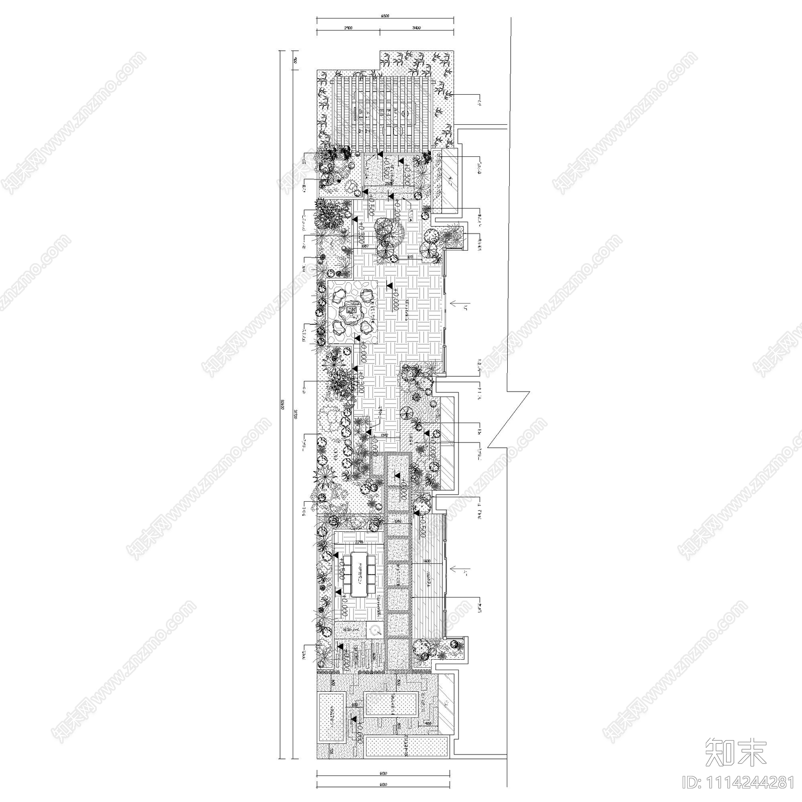 庭院景观平面布置图施工图下载【ID:1114244281】