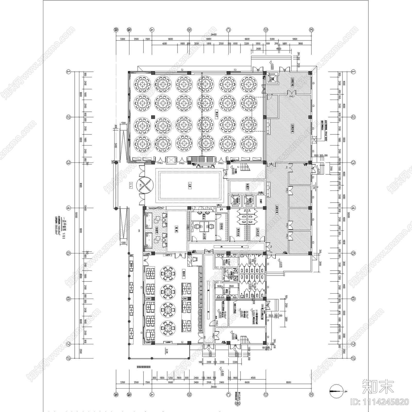 美琦酒店cad施工图下载【ID:1114245820】