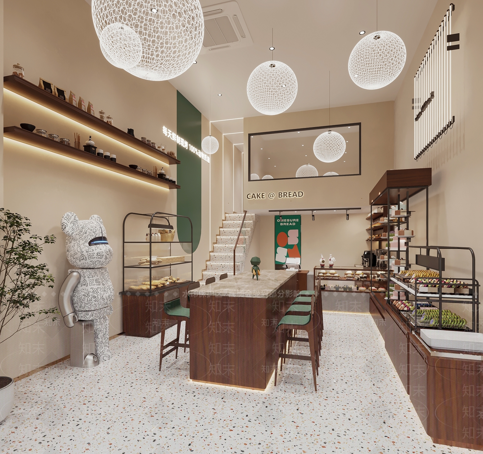 现代蛋糕面包店3D模型下载【ID:1114247907】