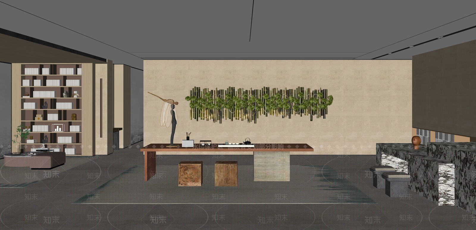 现代售楼处内部SU模型下载【ID:1114251954】