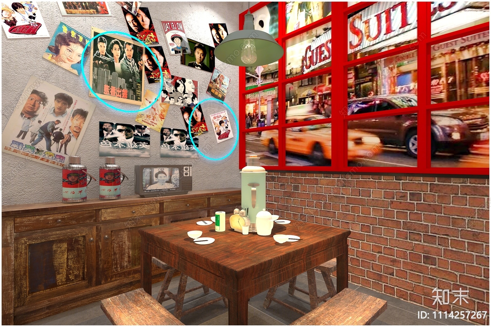 中式复古烧烤店3D模型下载【ID:1114257267】