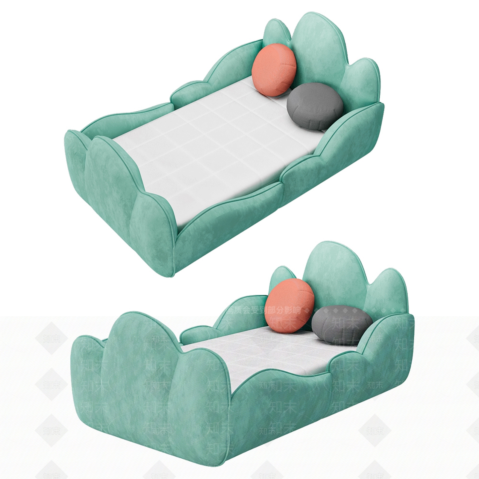 现代可爱儿童床3D模型下载【ID:1114259014】