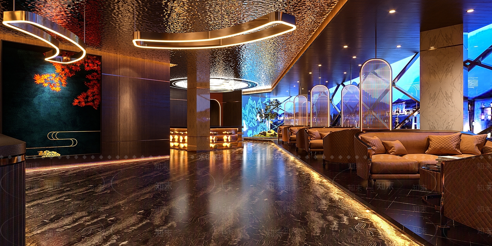 现代足浴店大厅3D模型下载【ID:1114263500】