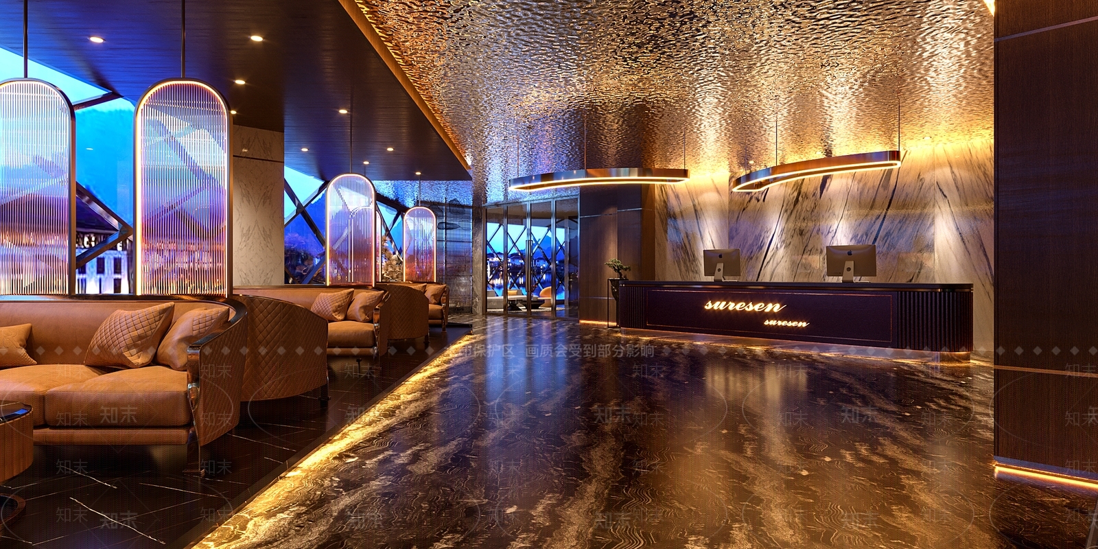 现代足浴店大厅3D模型下载【ID:1114263500】
