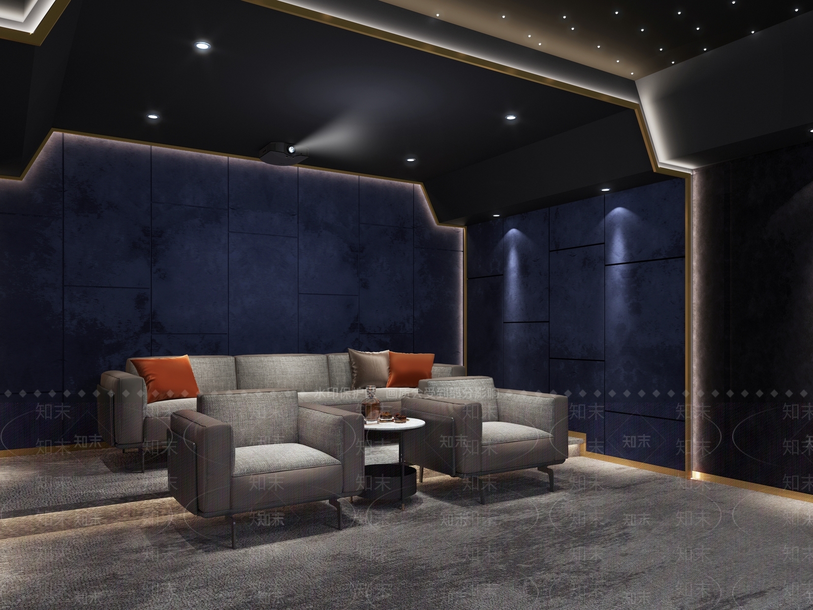 现代影音室3D模型下载【ID:1114271807】