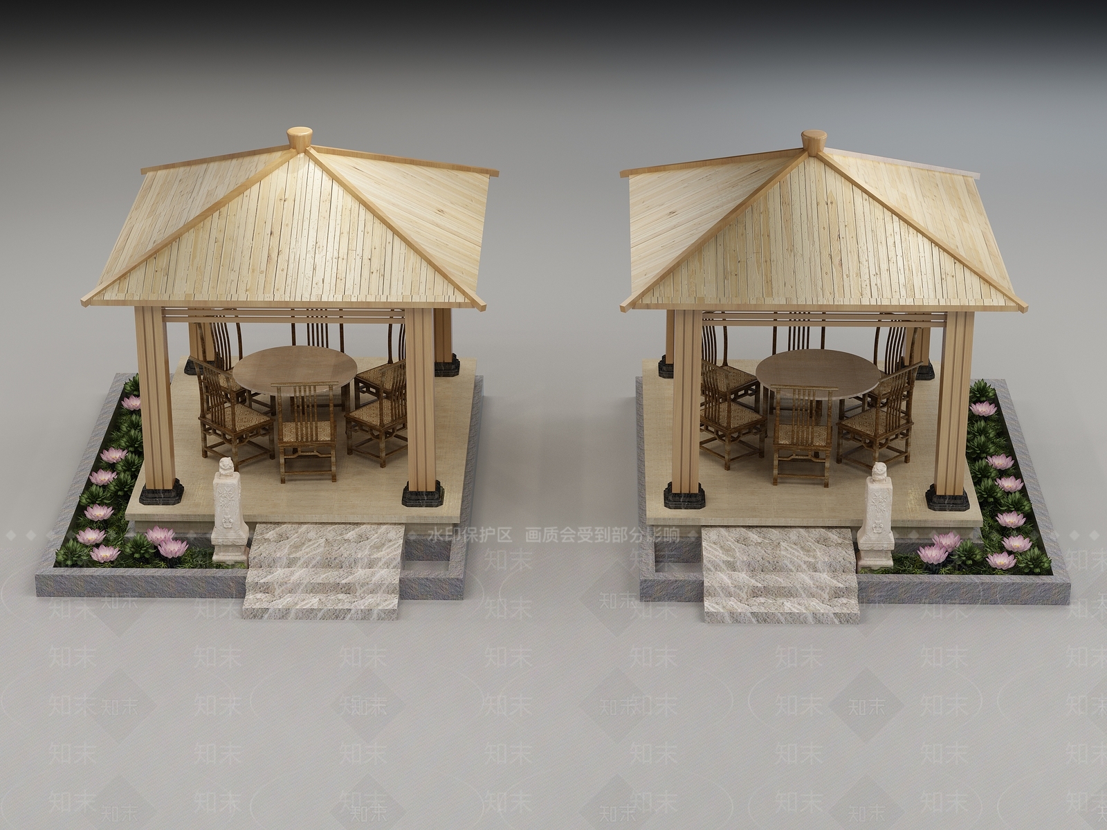新中式凉亭3D模型下载【ID:1114278519】