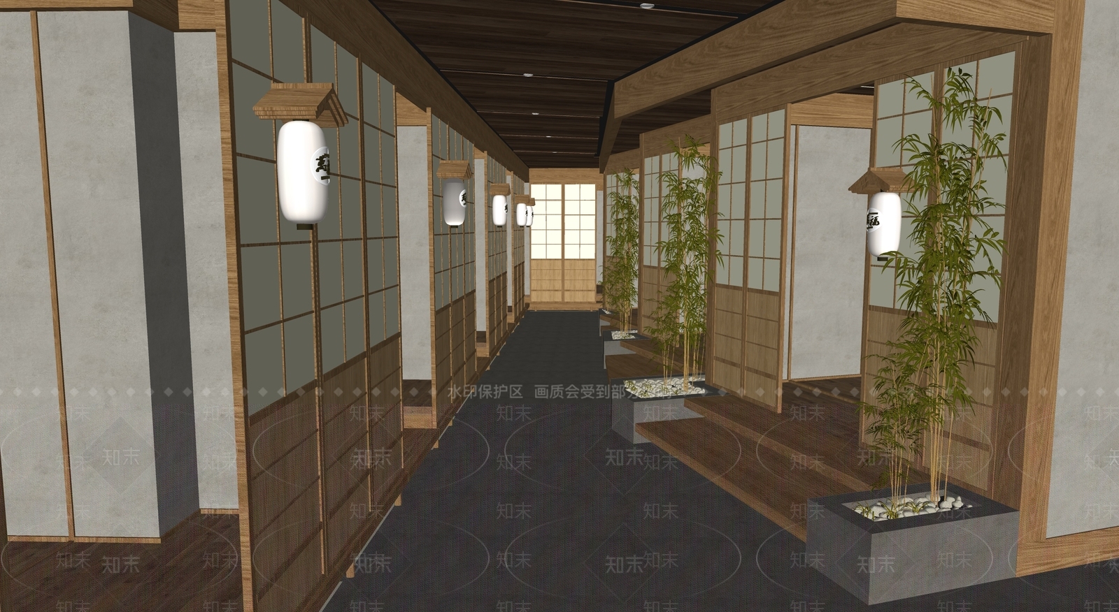 日式日料店SU模型下载【ID:1114279829】
