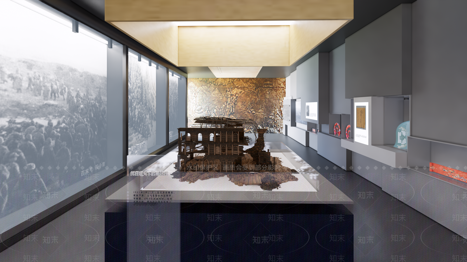 现代抗战展厅SU模型下载【ID:1114282057】