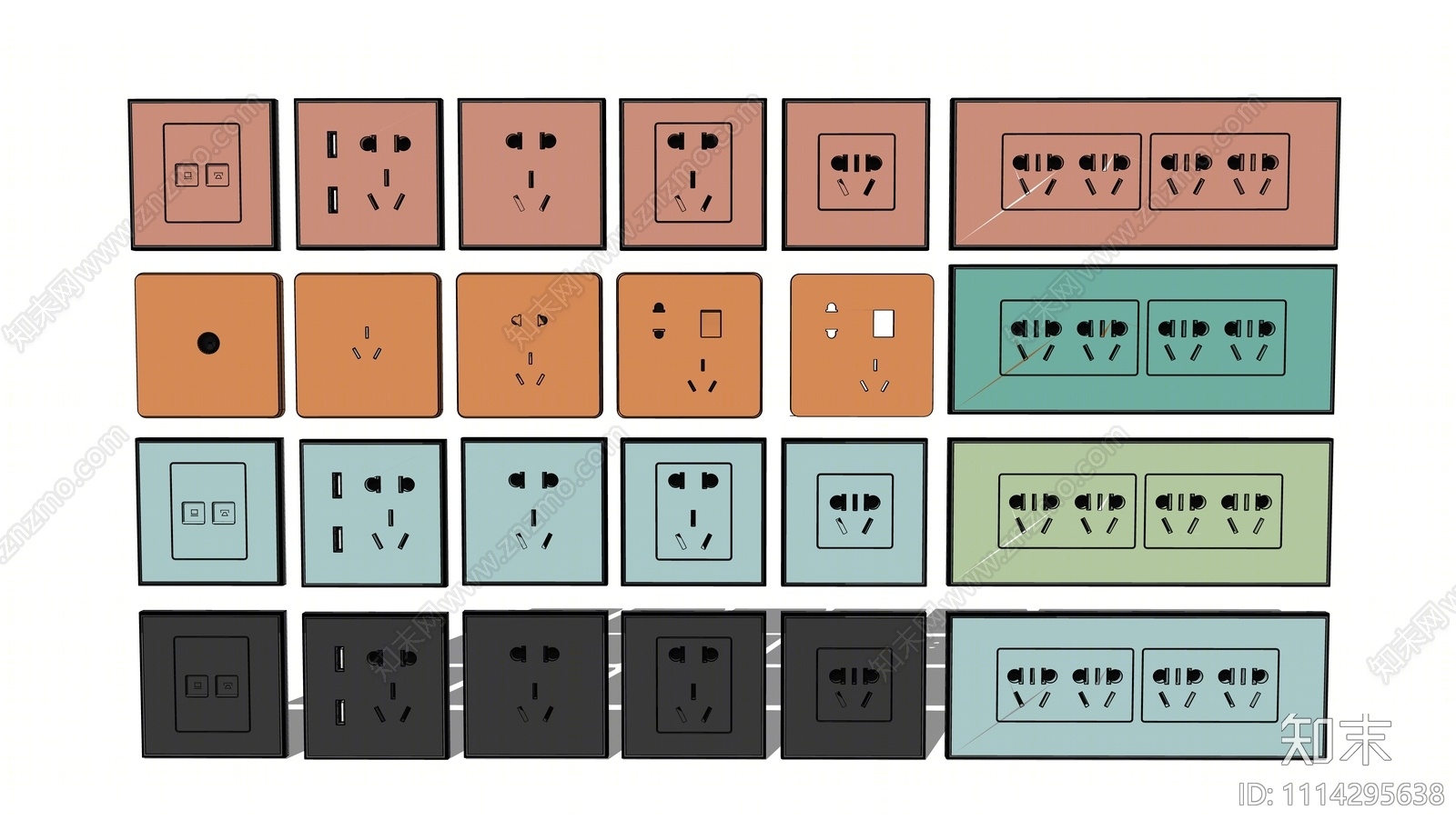现代插座SU模型下载【ID:1114295638】