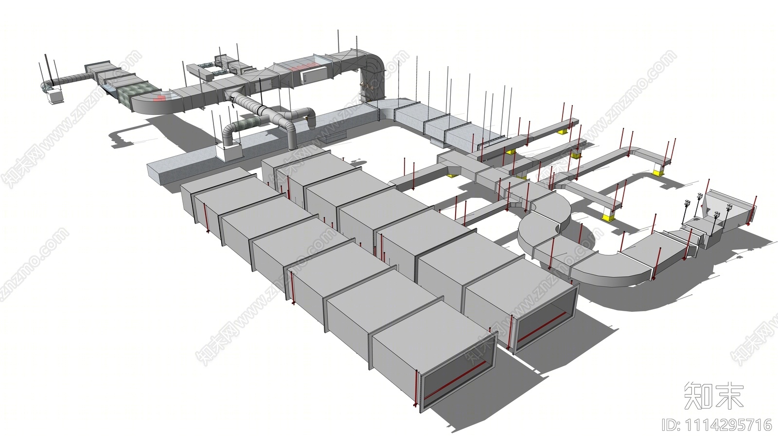 现代通风管道零件SU模型下载【ID:1114295716】