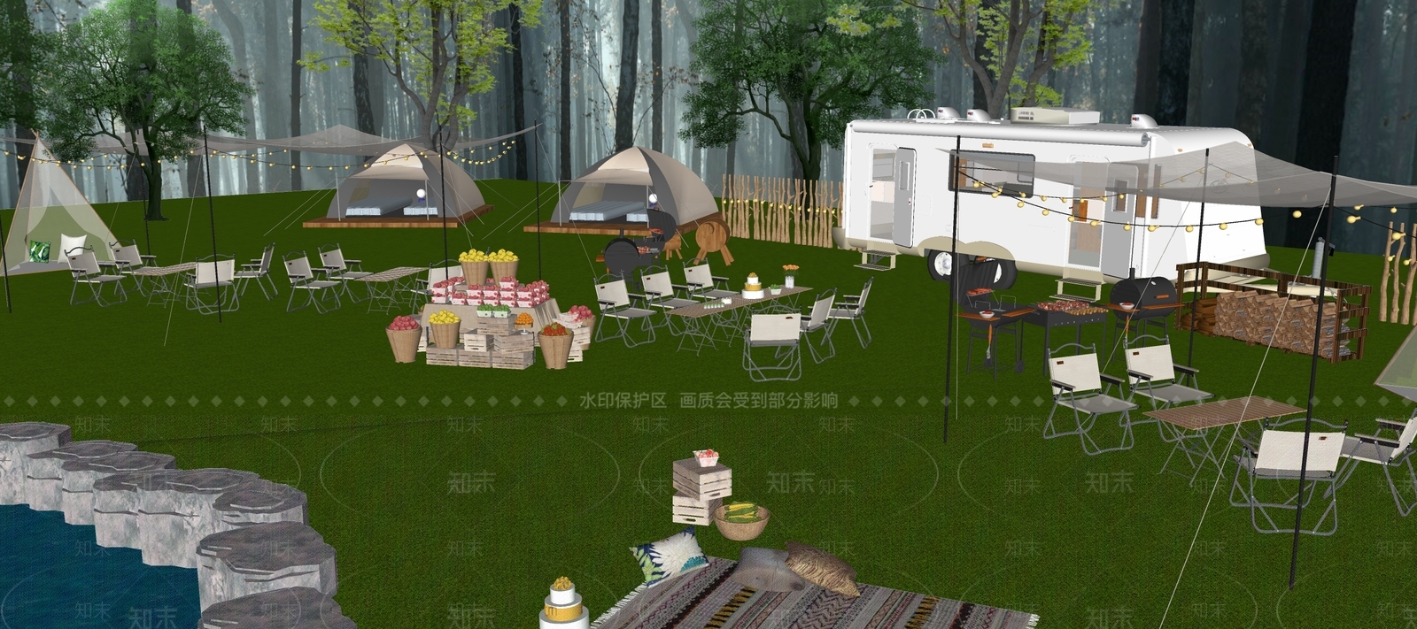 现代露营帐篷SU模型下载【ID:1114296916】