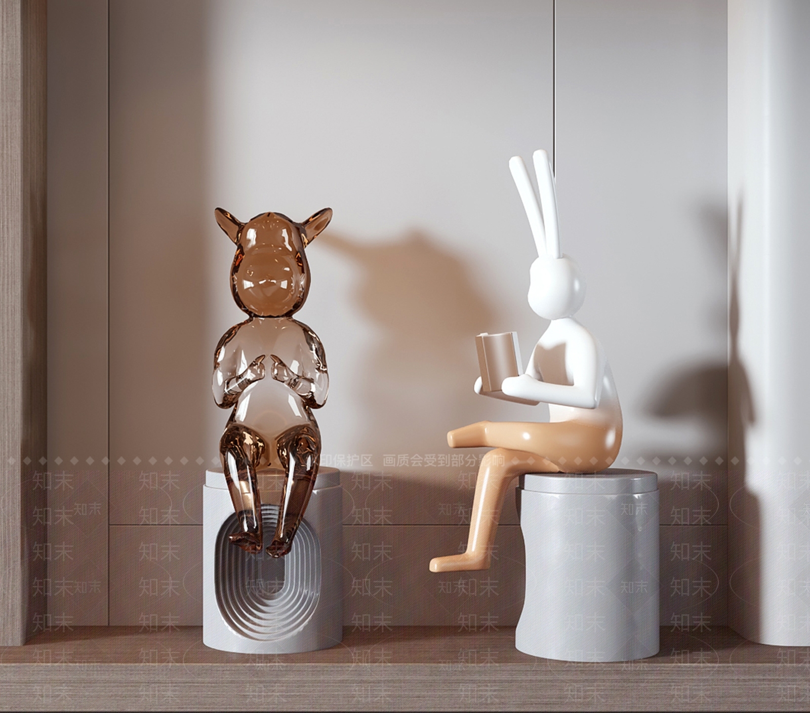 现代卡通室内雕塑装置3D模型下载【ID:1114299224】