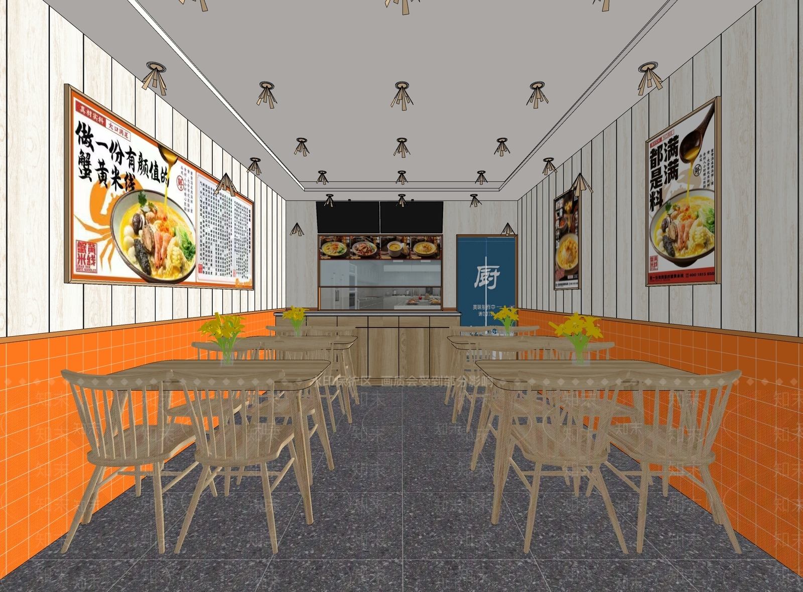 现代快餐店SU模型下载【ID:1114306096】