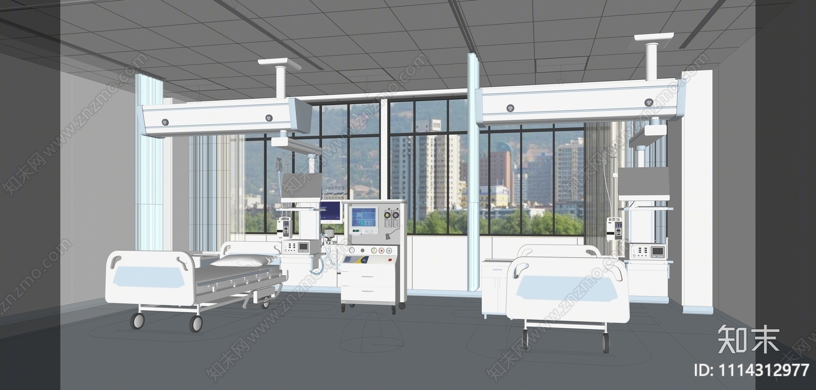 现代病房SU模型下载【ID:1114312977】