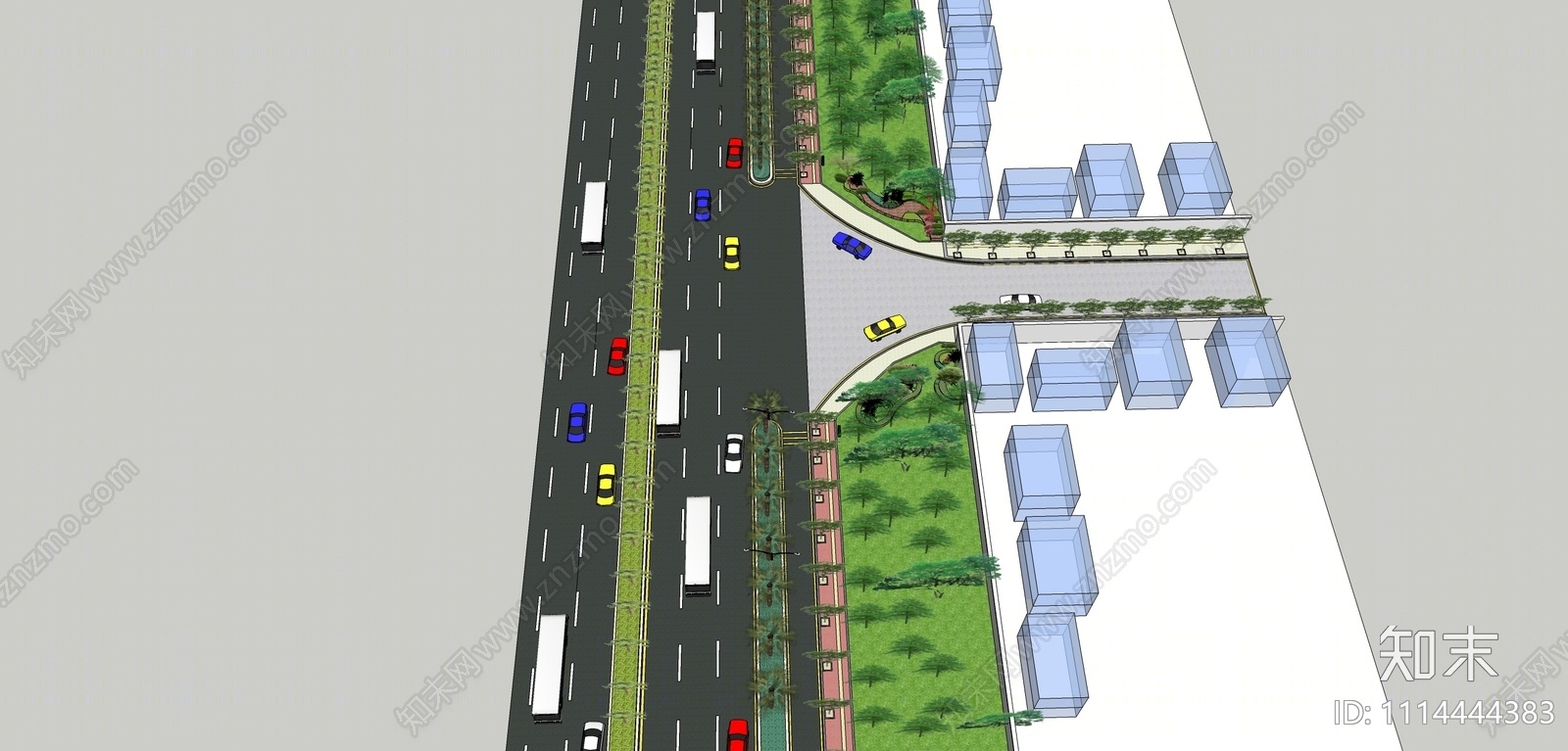 现代道路SU模型下载【ID:1114444383】