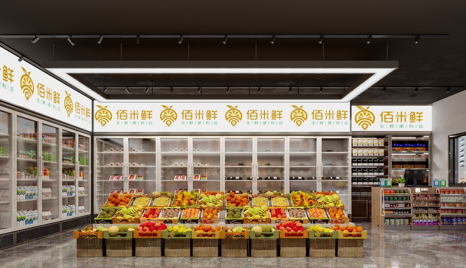 现代水果店3D模型下载【ID:1114317517】