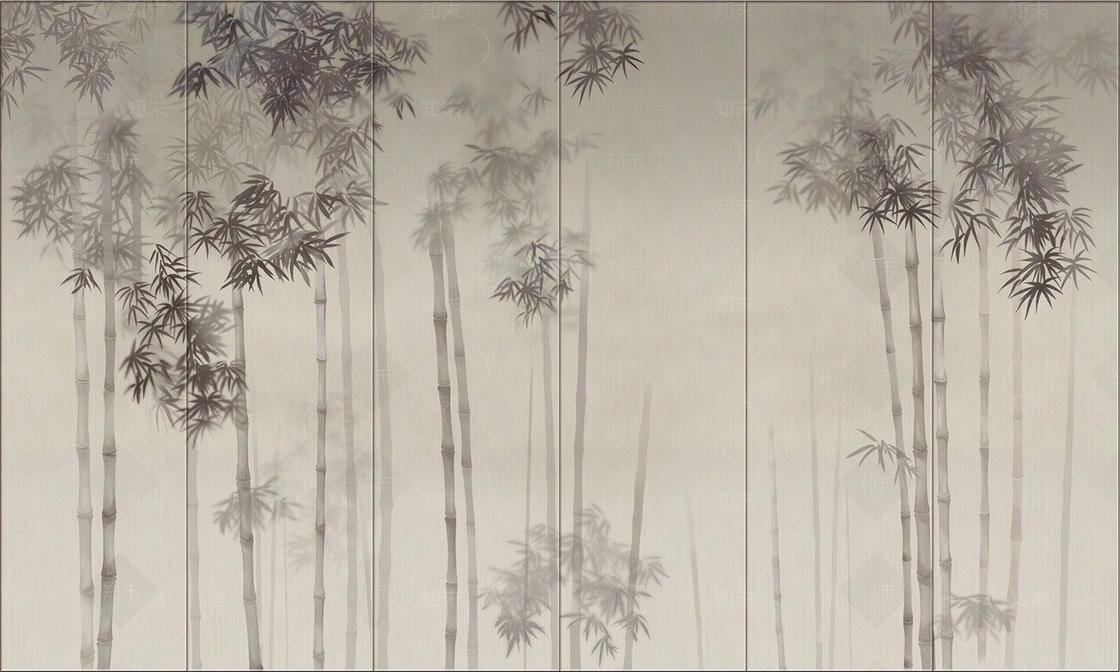 新中式竹子壁画贴图下载【ID:1114318467】