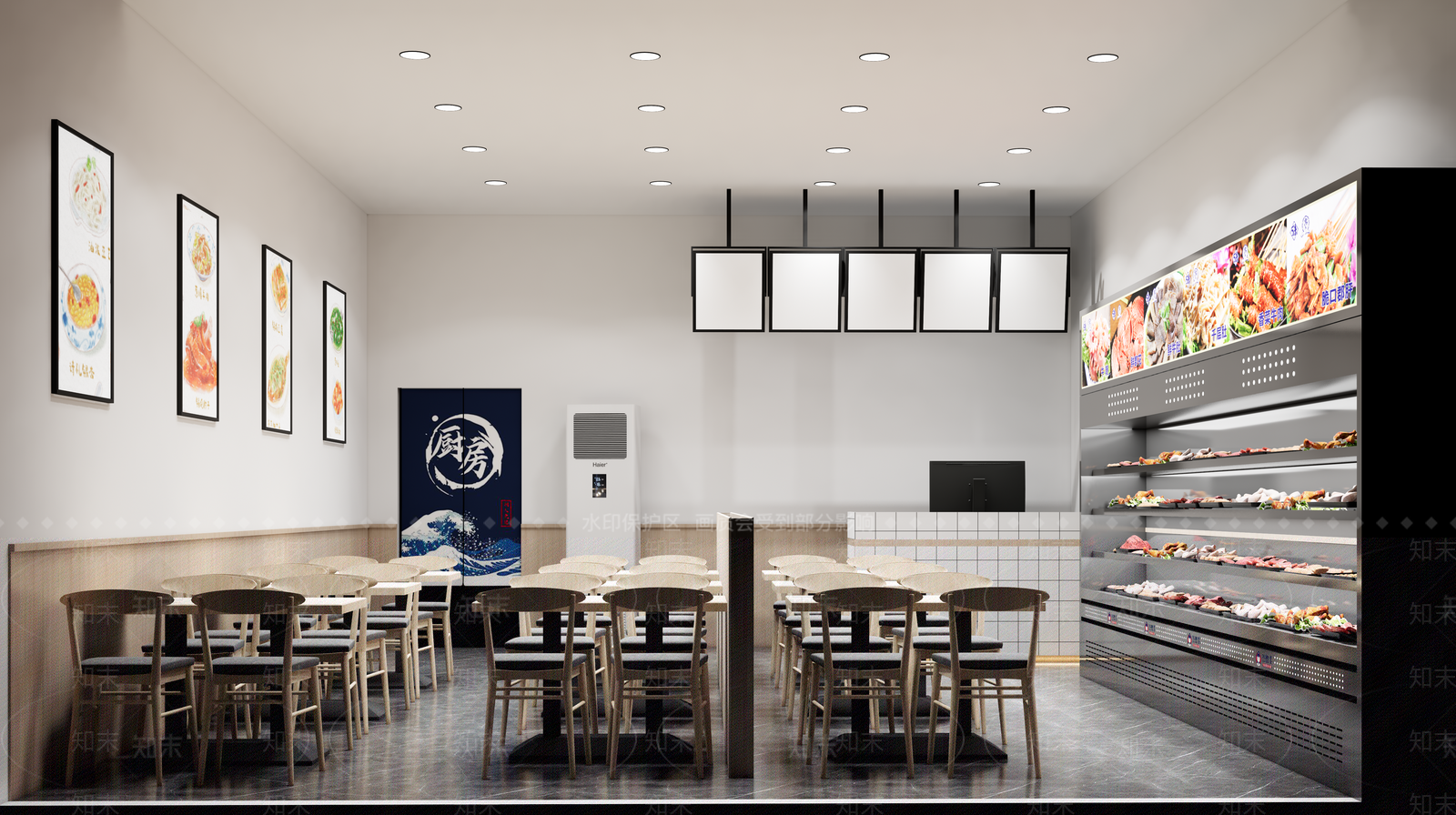 现代快餐店SU模型下载【ID:1114324038】