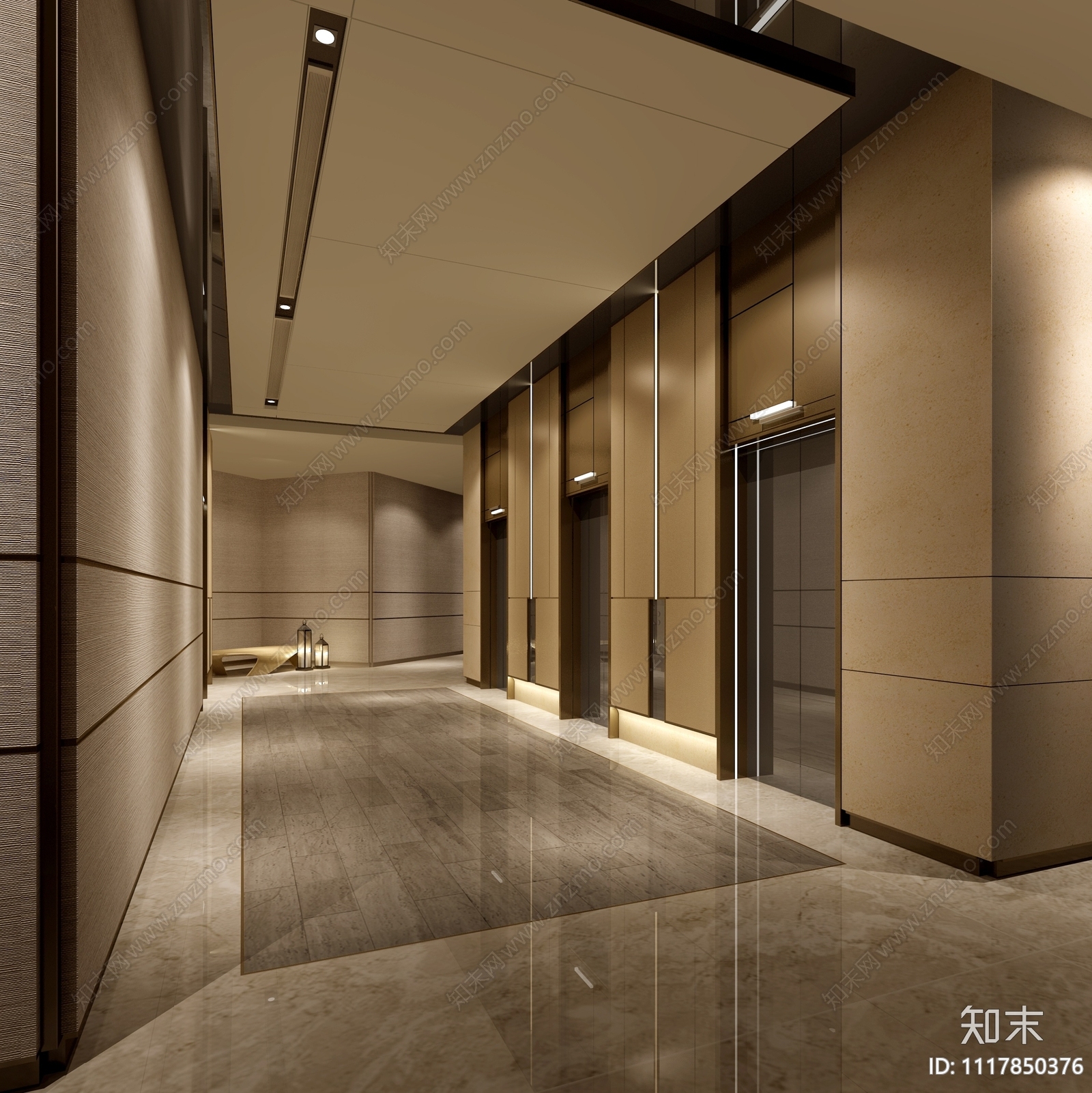 现代简约酒店室内空间施工图cad施工图下载【ID:1117850376】