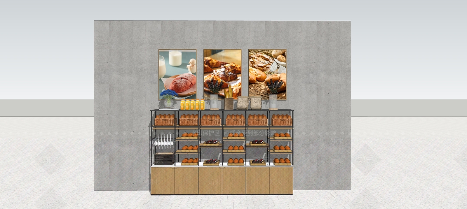 现代货架SU模型下载【ID:1114327369】