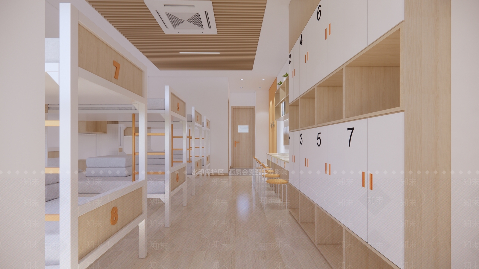 现代学校宿舍SU模型下载【ID:1114327966】