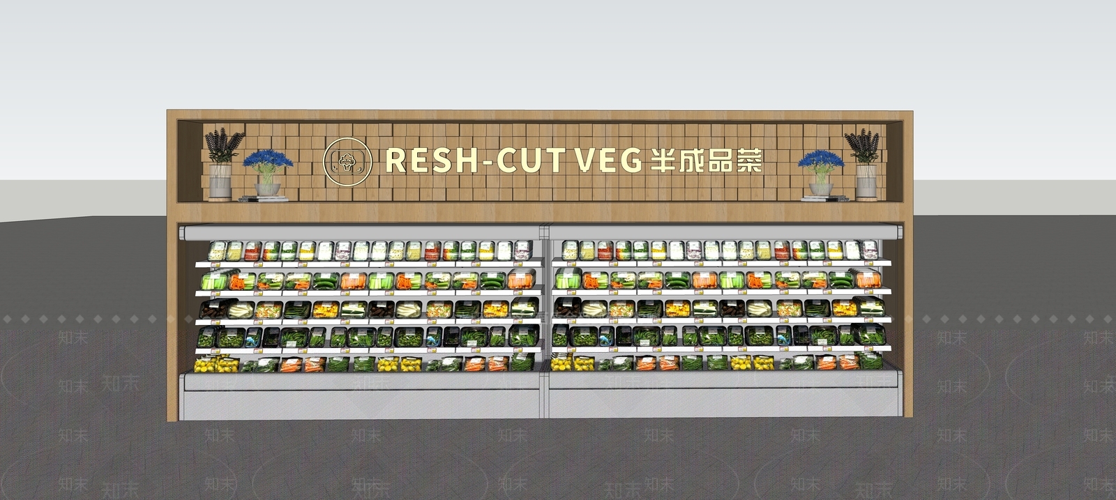 现代超市货架SU模型下载【ID:1114328163】