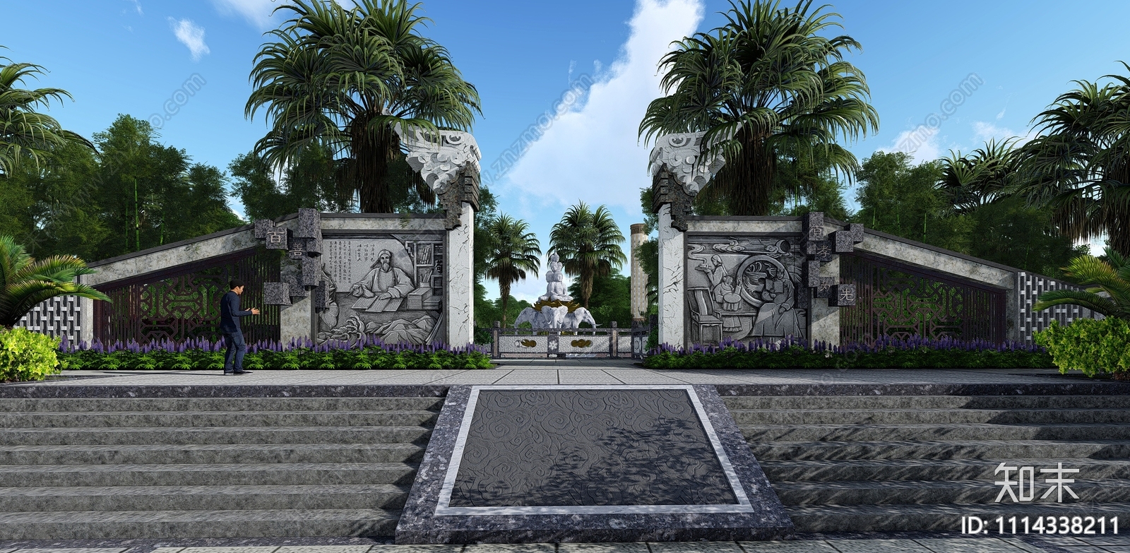 中式百善百孝景墙节点cad施工图下载【ID:1114338211】