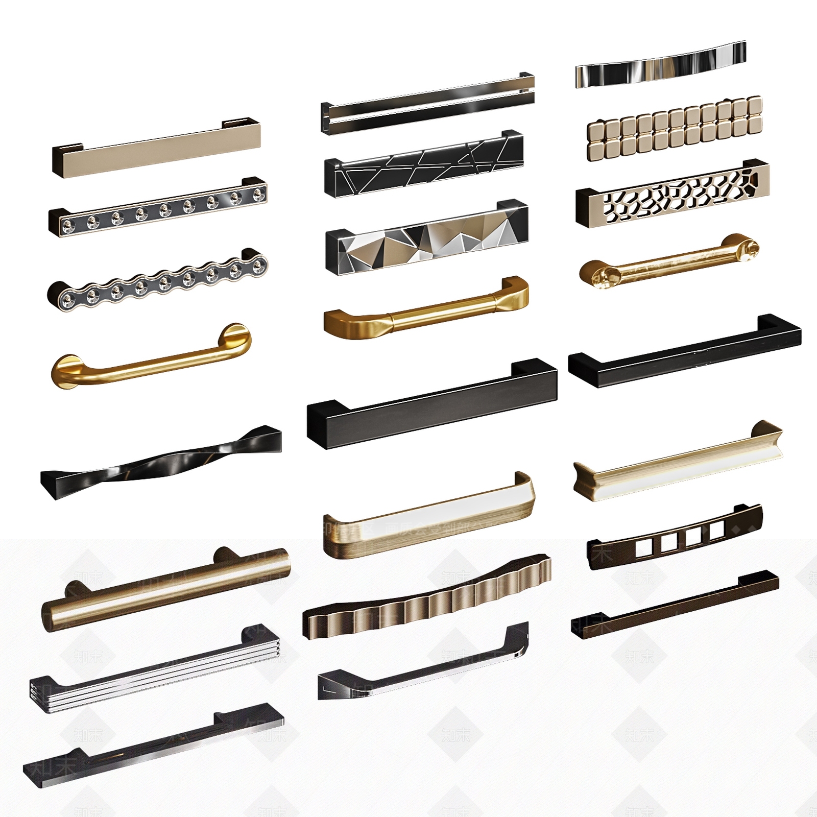 现代抽屉拉手SU模型下载【ID:1114341797】