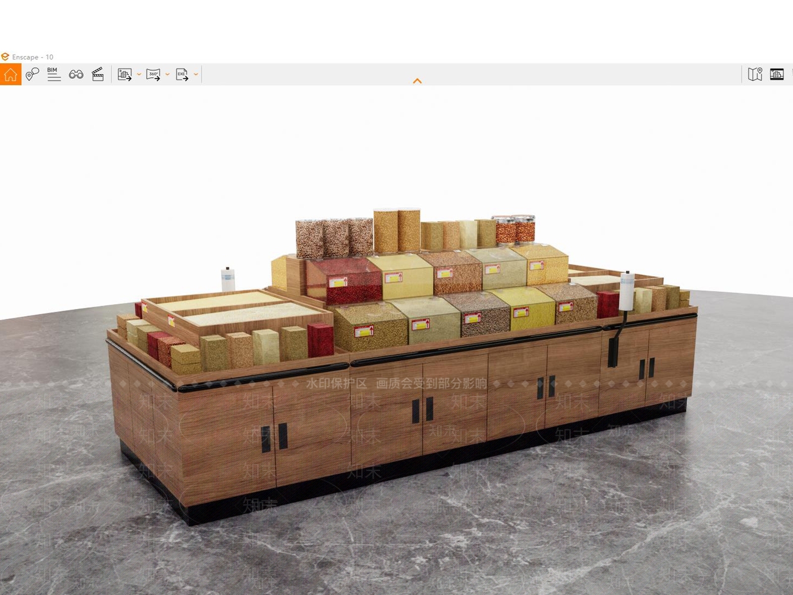 现代超市杂粮食货架SU模型下载【ID:1114342073】