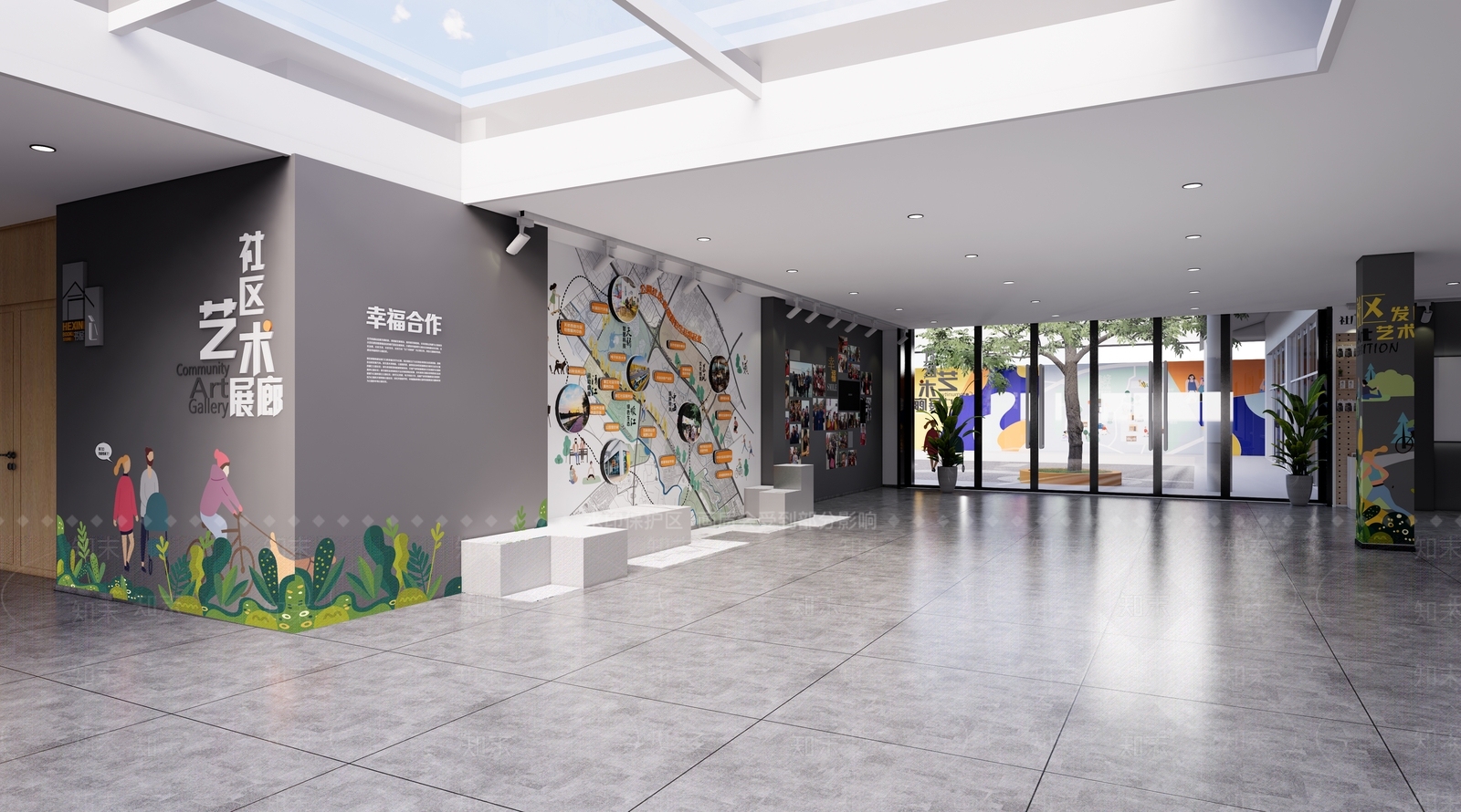 现代社区展厅SU模型下载【ID:1114345340】