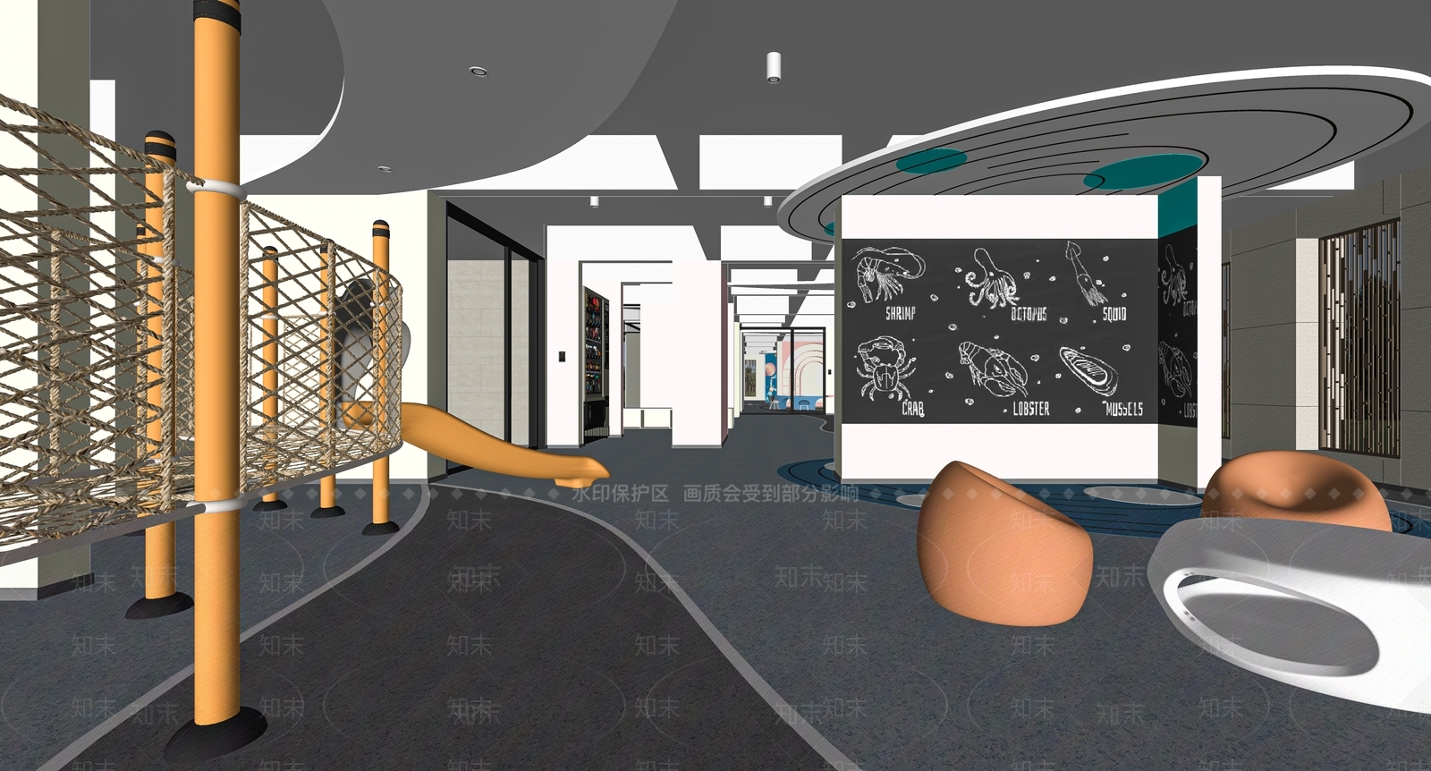 现代儿童游乐场SU模型下载【ID:1114345930】